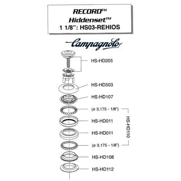 Camp.HS03-REHIOS Record Hiddenset Headset 1-1/8"Blh.st