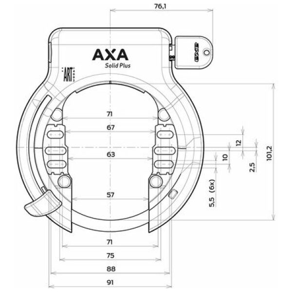 Axa SLOT RING SOLID PLUS Zwart - Afbeelding 3
