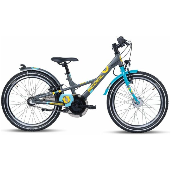 Scool XXlite 20 Inch 3-Speed Dark Grey/Ocean Jongens